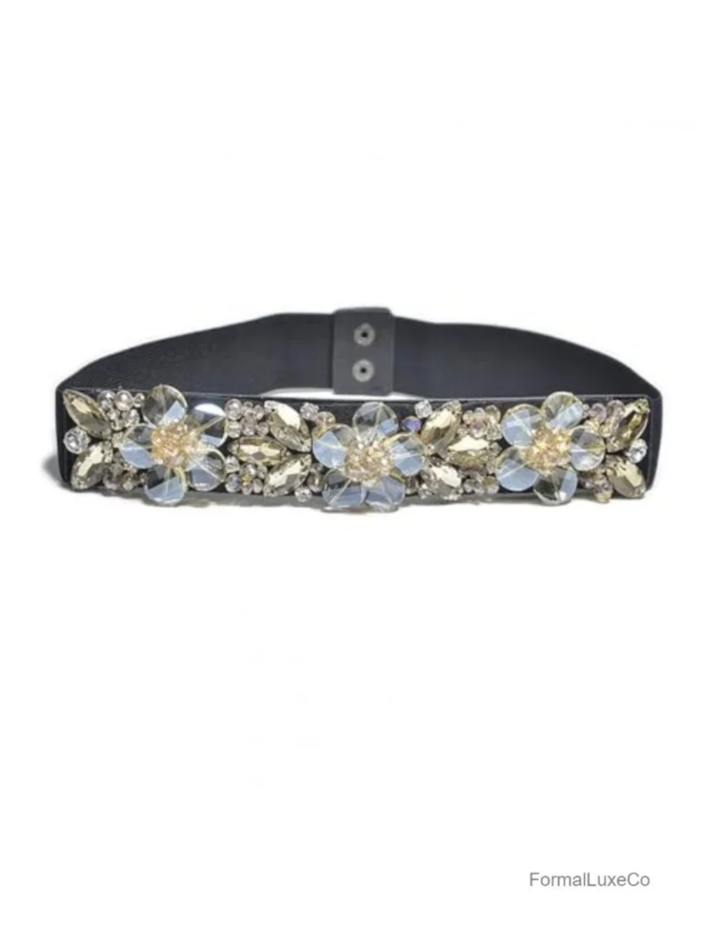 Luxury Crystal Waist Belt Thin Elastic Stretch Belt for Women Wedding Corset